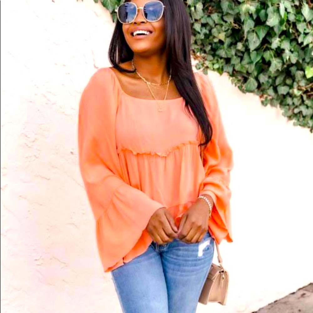 NWOT! Beautiful summer peach colored blouse!